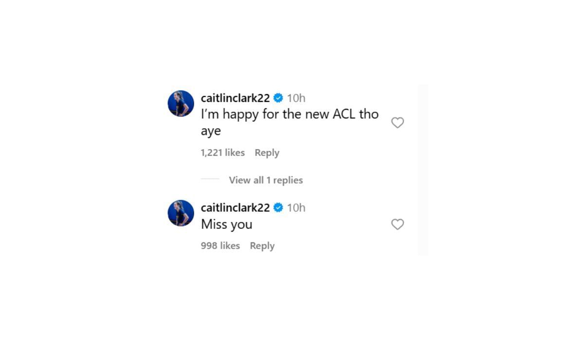Caitlin Clark responds to Sydney Colson&#039;s post on Instagram (Source: Instagram/Colson)