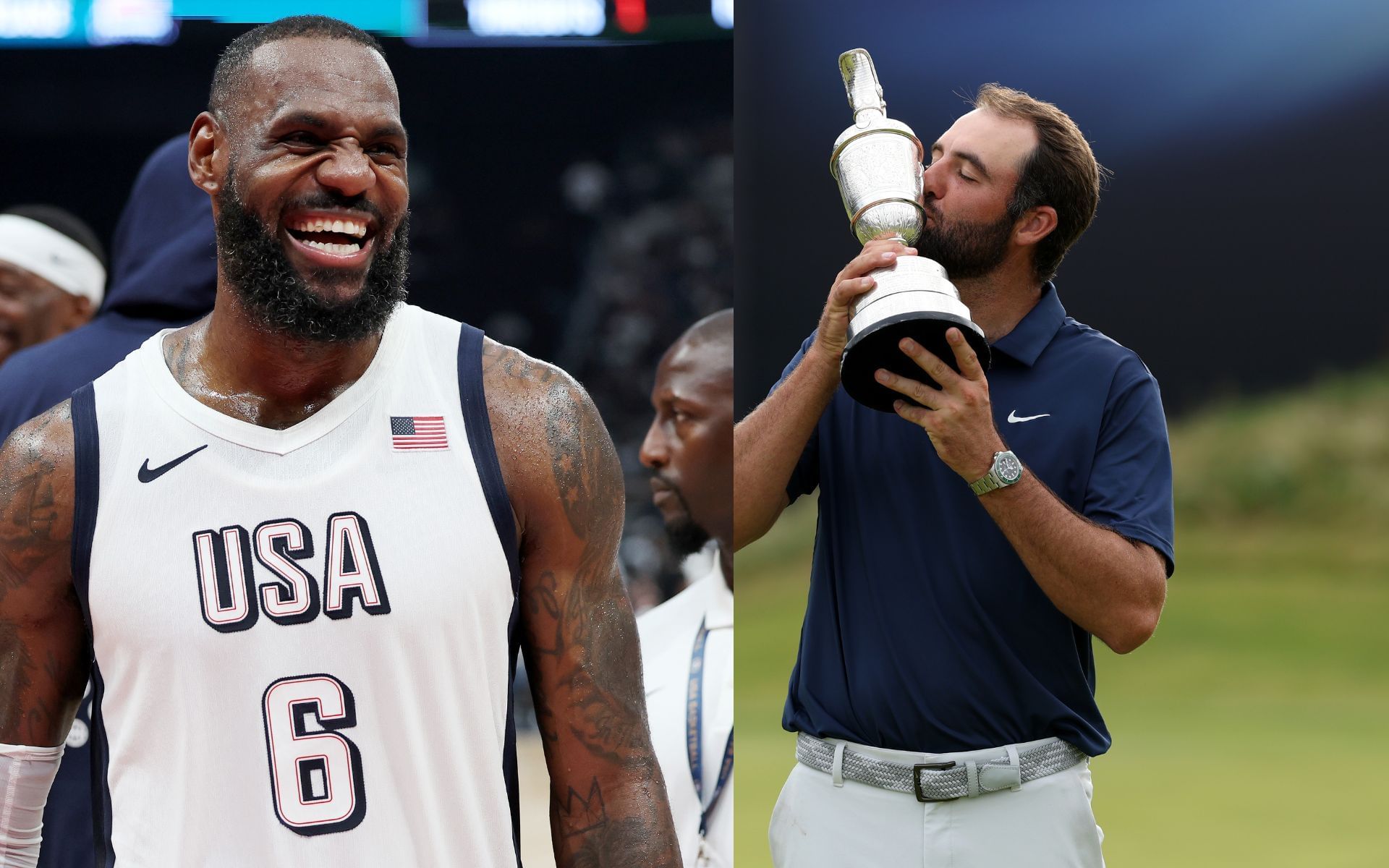 Scottie Scheffler and LeBron James ( via Getty)