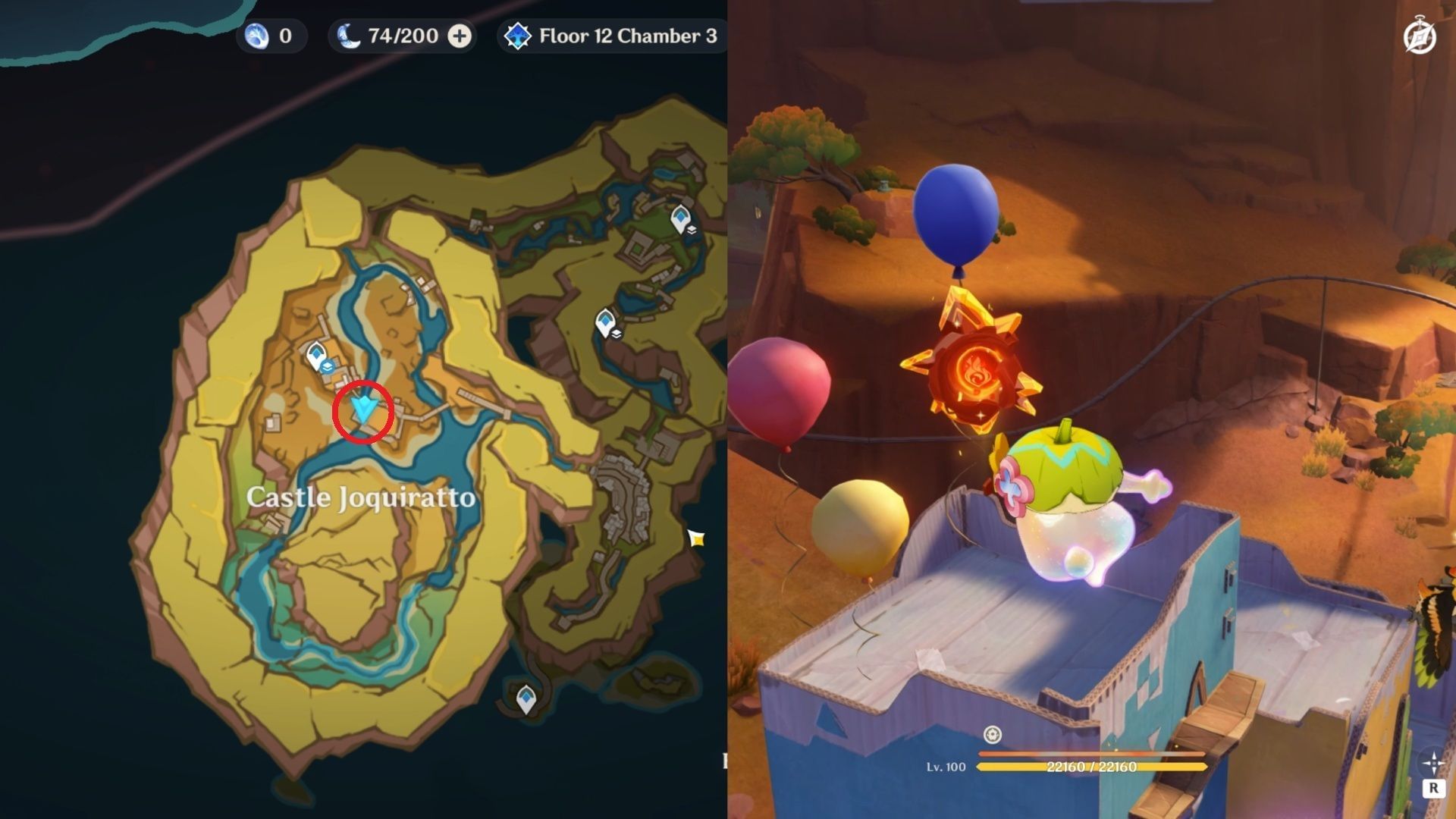 Above the building in Castle Joquiratto (Image via HoYoverse)