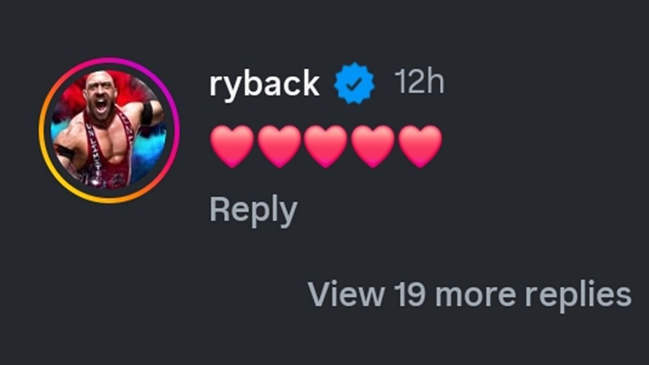 Ryback&#039;s comment (via WWE&#039;s Instagram)