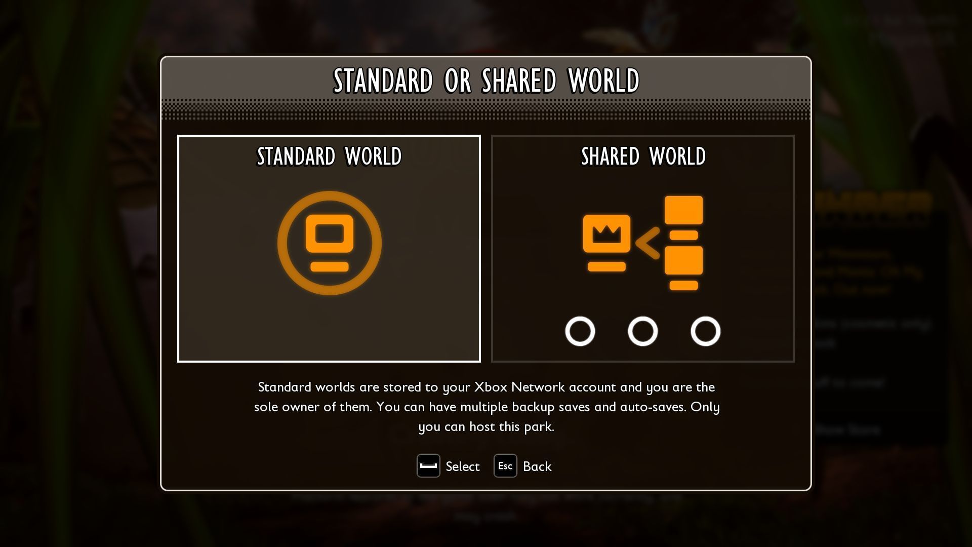 Standard and Shared co-op are the only two options (Image via Xbox Game Studios)
