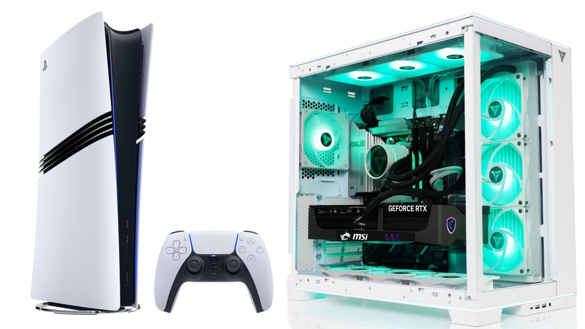 PS5 Pro and gaming PCs are some of the top choices for premium gaming (Image via Amazon and VRLA)
