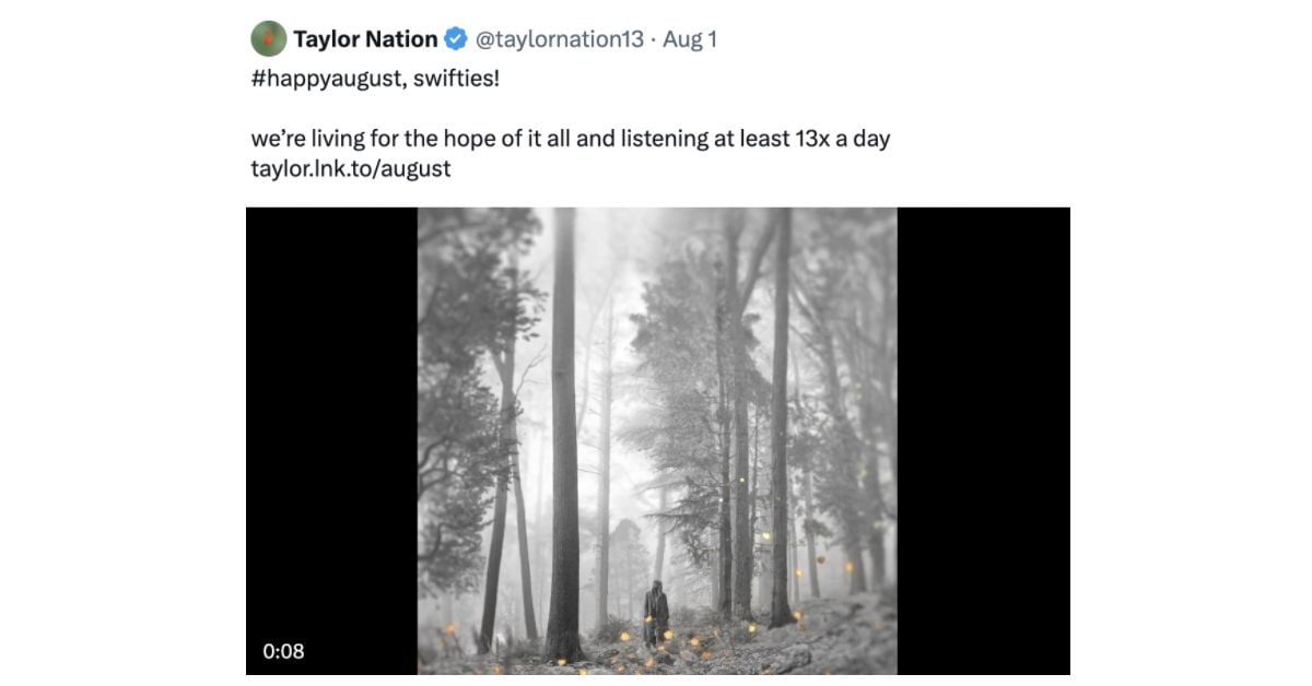 A video from a fan page featuring orange leaves (Image via X/@taylornation13)