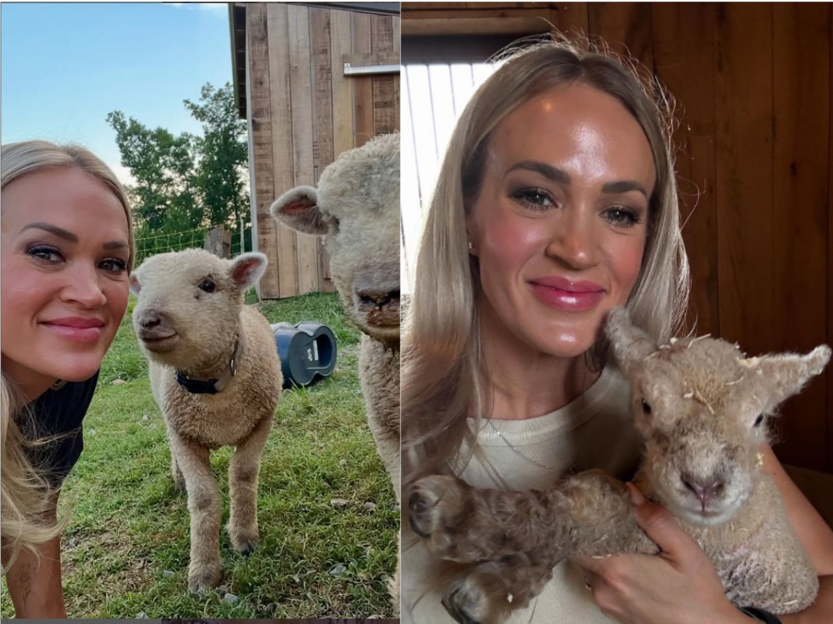 Carrie with the animals on her farm (Image via Instagram/ @carrieunderwood)