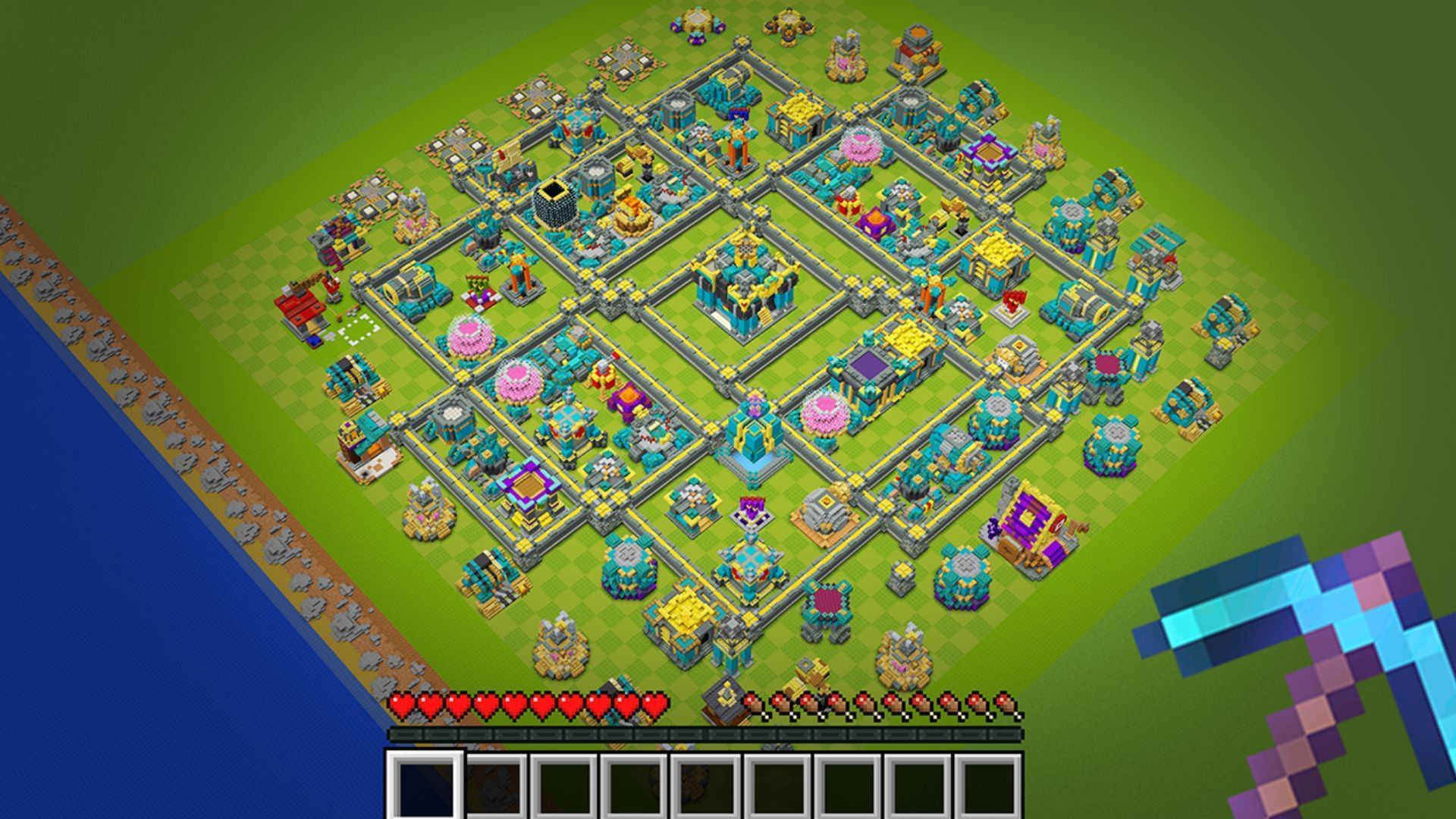A Minecraft player made a base inspired by Clash of Clans