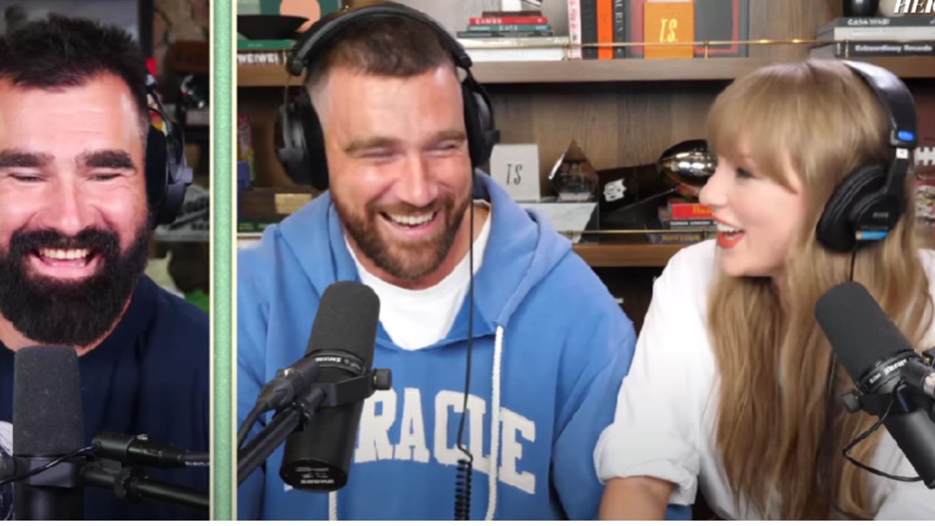 A still from the podcast (Image via youtube/@New Heights)