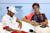 Lewis Hamilton (L) and George Russell (R) at the 2025 F1 Grand Prix of Miami race weekend - Source: Getty