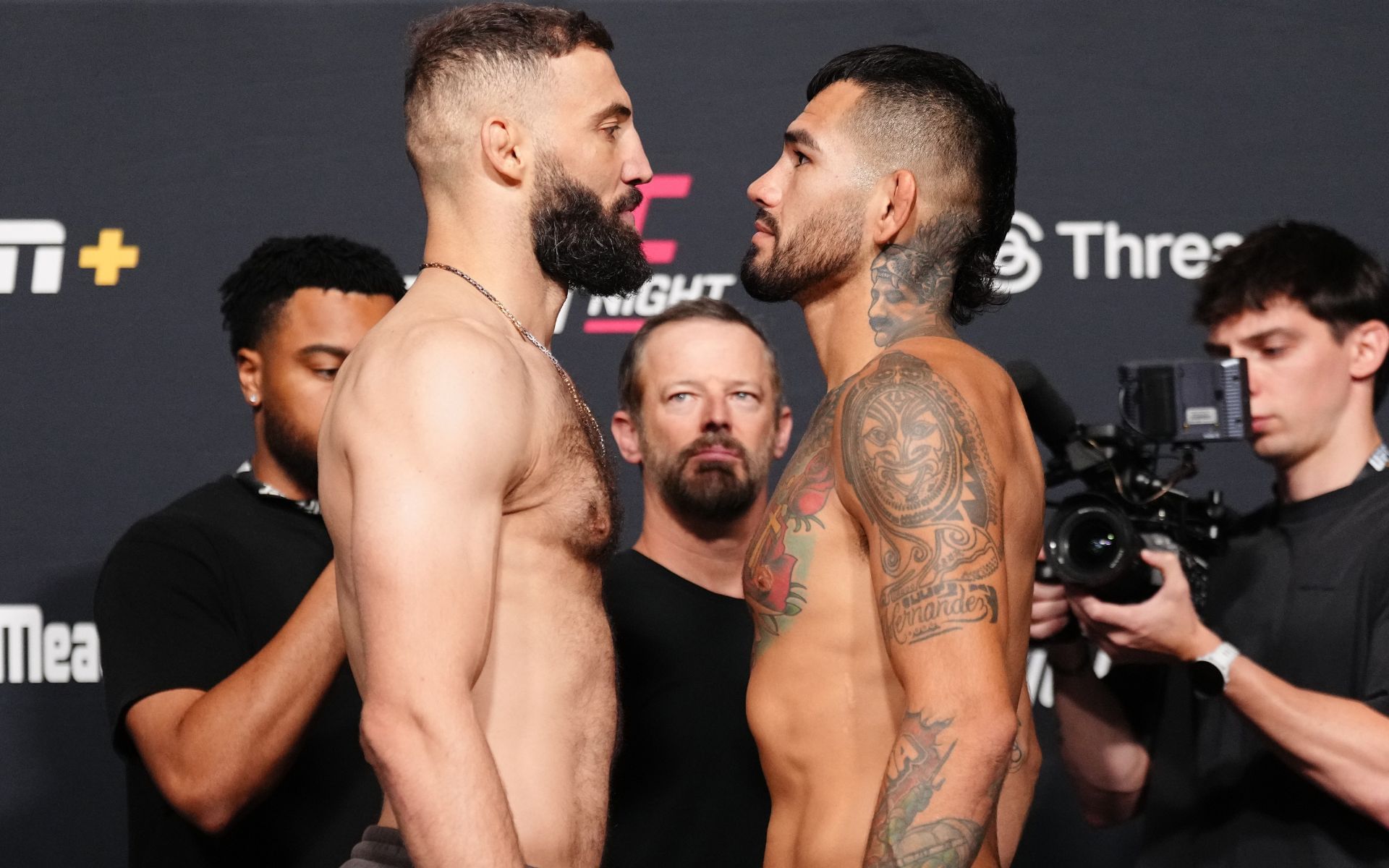Roman Dolidze (left) and Anthony Hernandez (right) square off ahead of UFC Vegas 109. [Image courtesy: Getty]