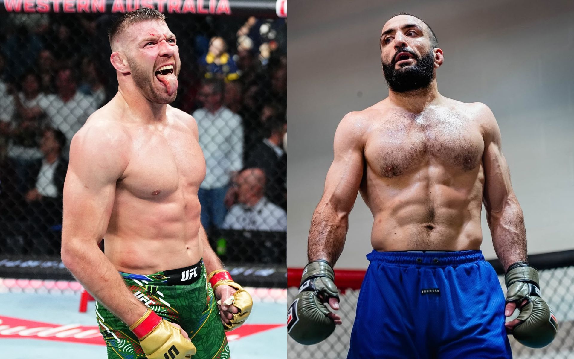 Dricus du Plessis (left) and Belal Muhammad (right) has long been going at each other. [Images courtesy: Getty Images and @bullub170 on Instagram]