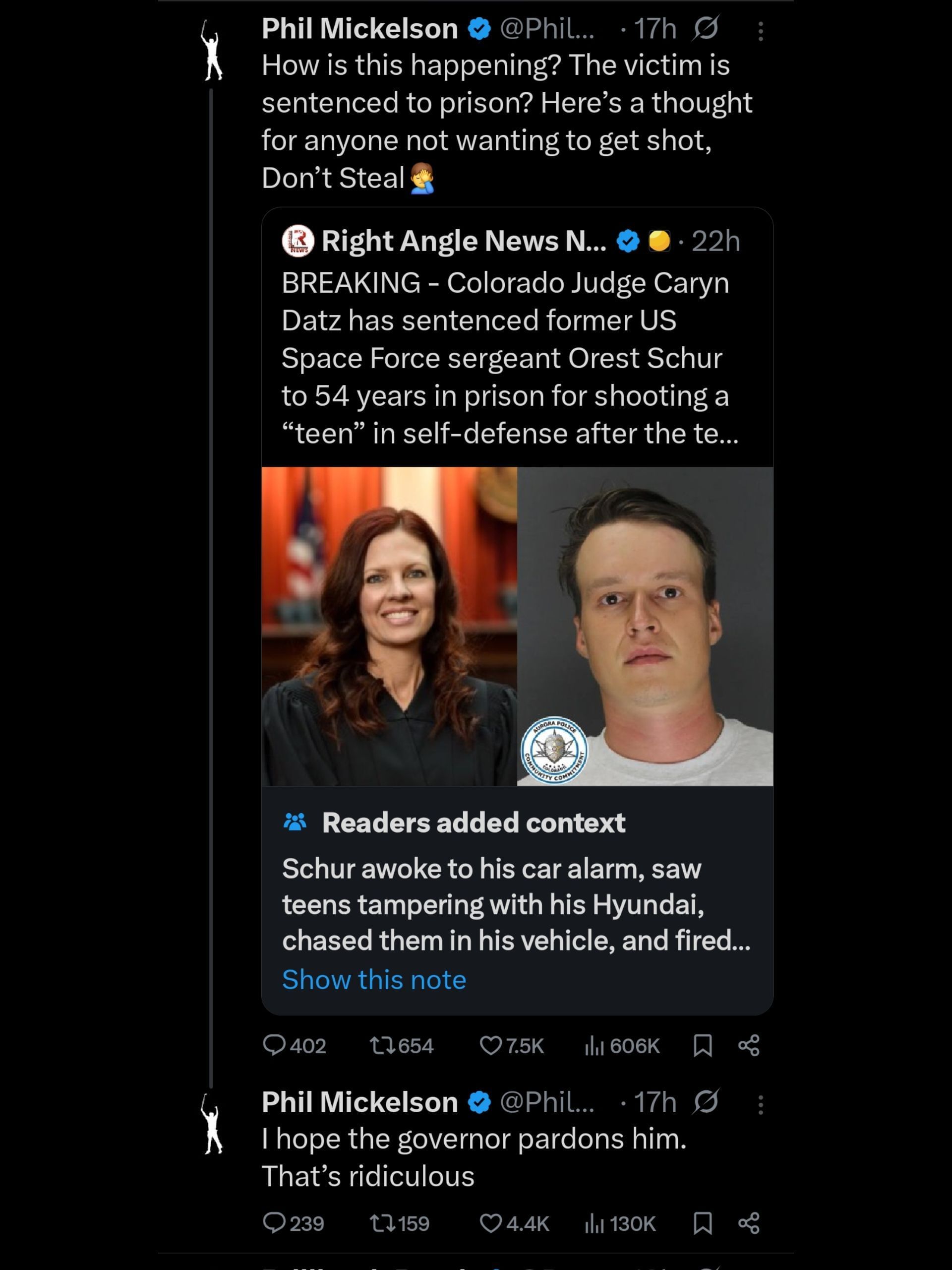 Screenshot from Mickelson&#039;s tweet about Caryn Datz&#039;s ruling / X: @PhilMickelson