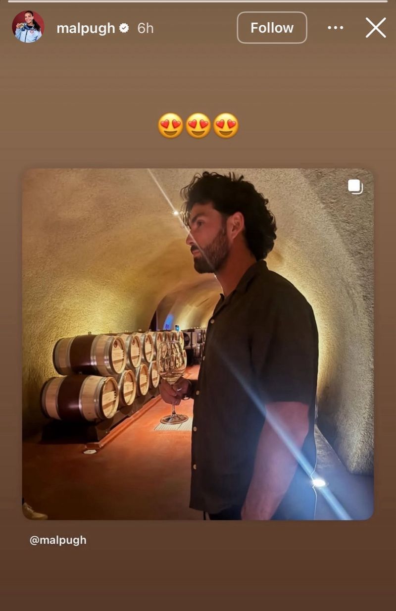 Dansby Swanson&rsquo;s wife, Mallory, shared a snap from the wine cellar on her Instagram story. ( Via @malpugh) 