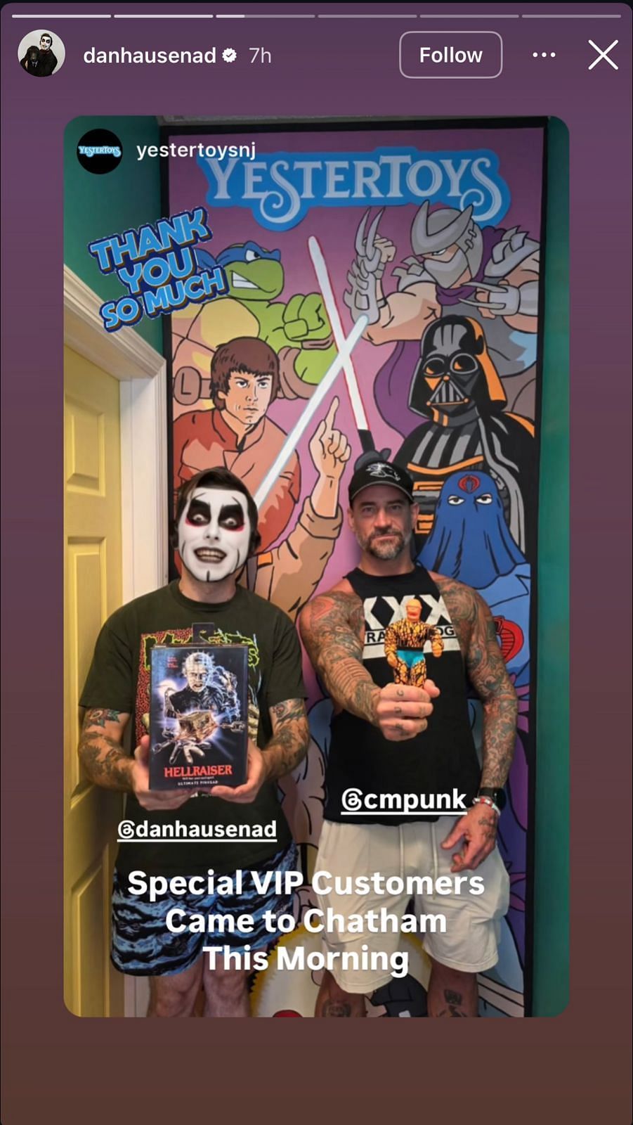 Danhausen with CM Punk [Image credit: The AEW star&#039;s Instagram story]