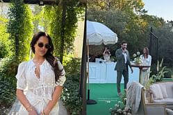 Evander Kane's fiancée Mara Teigen shows off her chic all-white outfit as Leon Draisaitl's wedding celebration begin