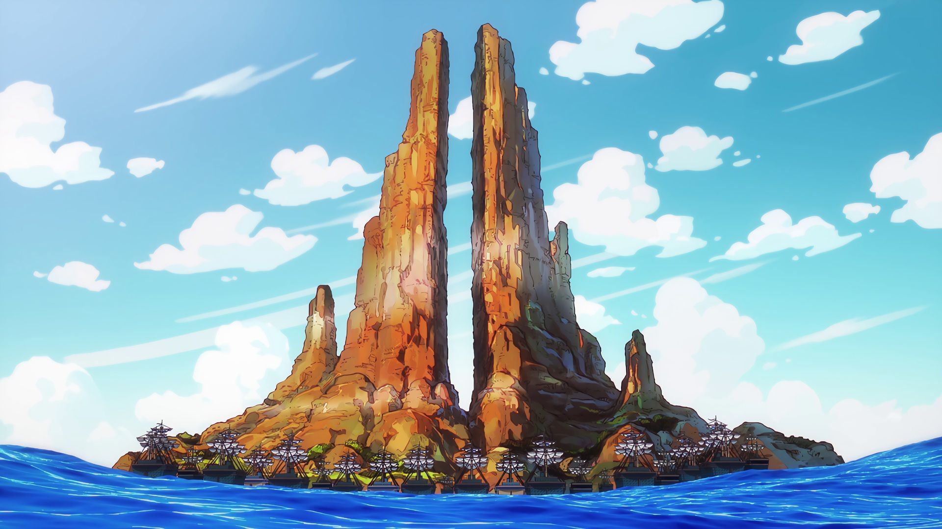 The island of God Valley (Image via Toei Animation)