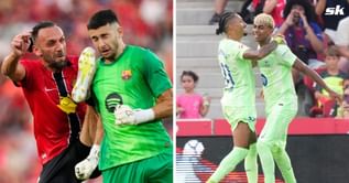 “P*ta Barca” - Mallorca fans furious as Barcelona score two controversial goals and 2 players get sent off in first half of their LaLiga opener