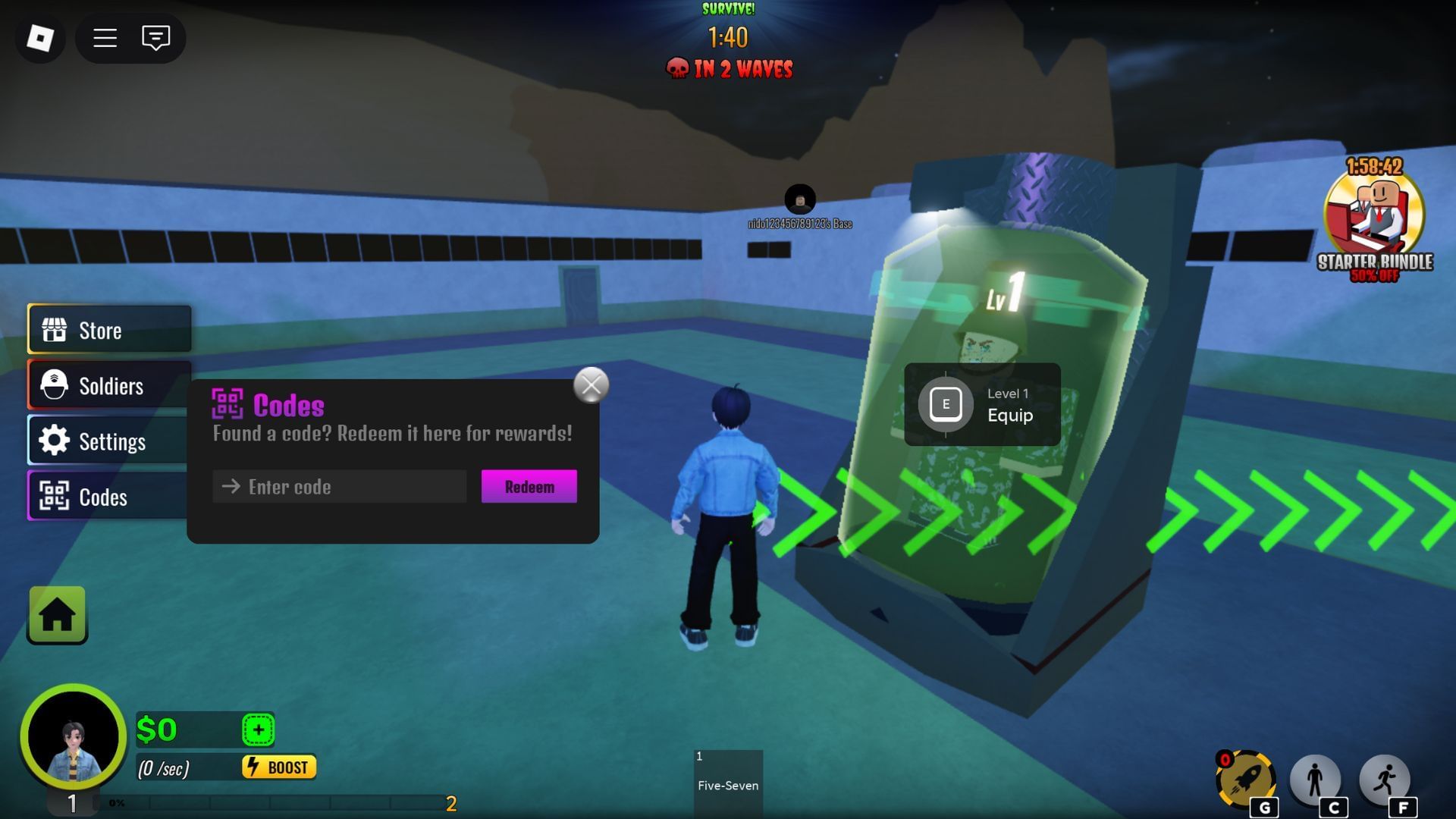 Redeem your code here (Image via Roblox)