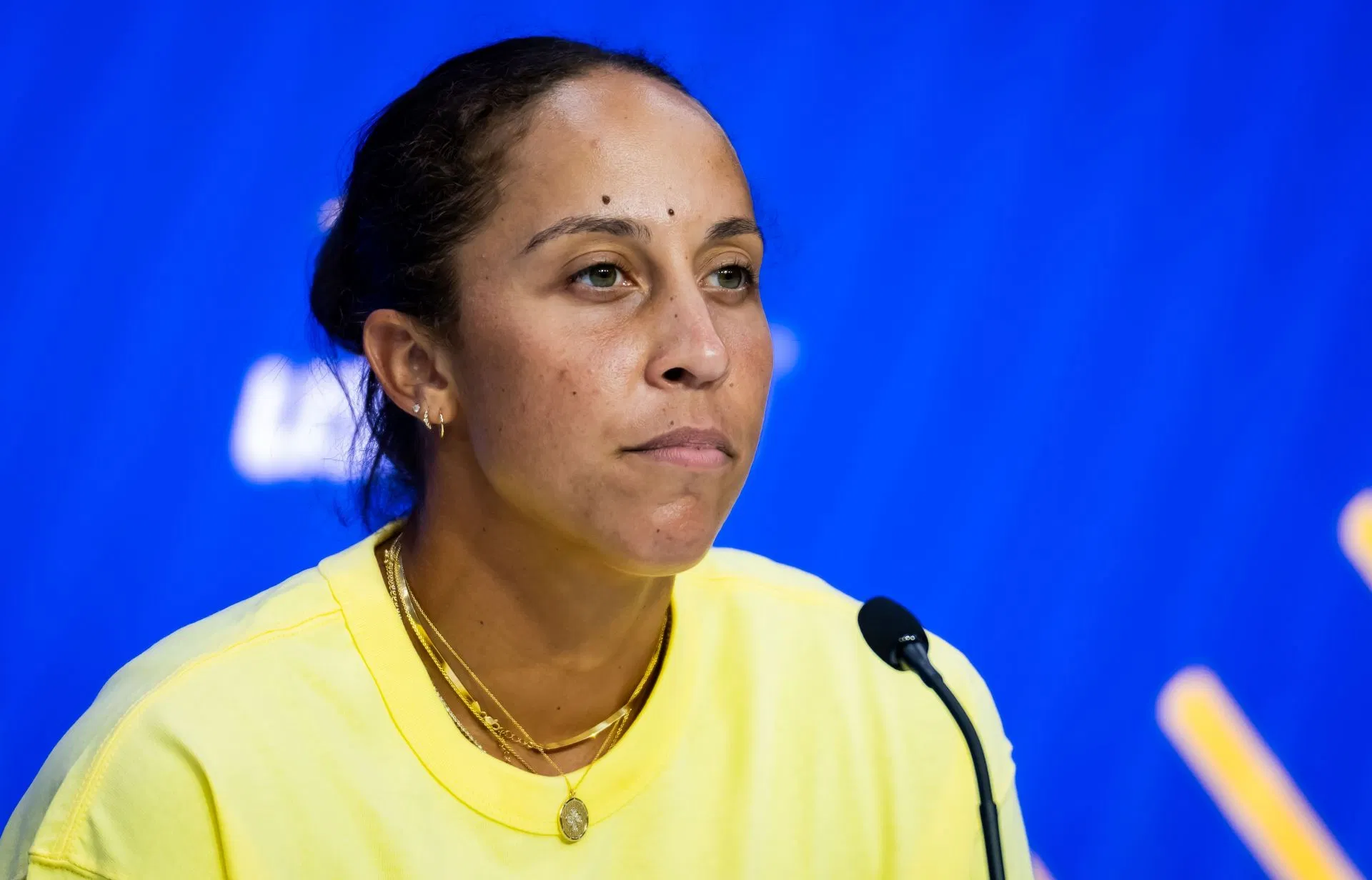 Madison Keys during a press conference at the 2025 US Open (Source: Getty)