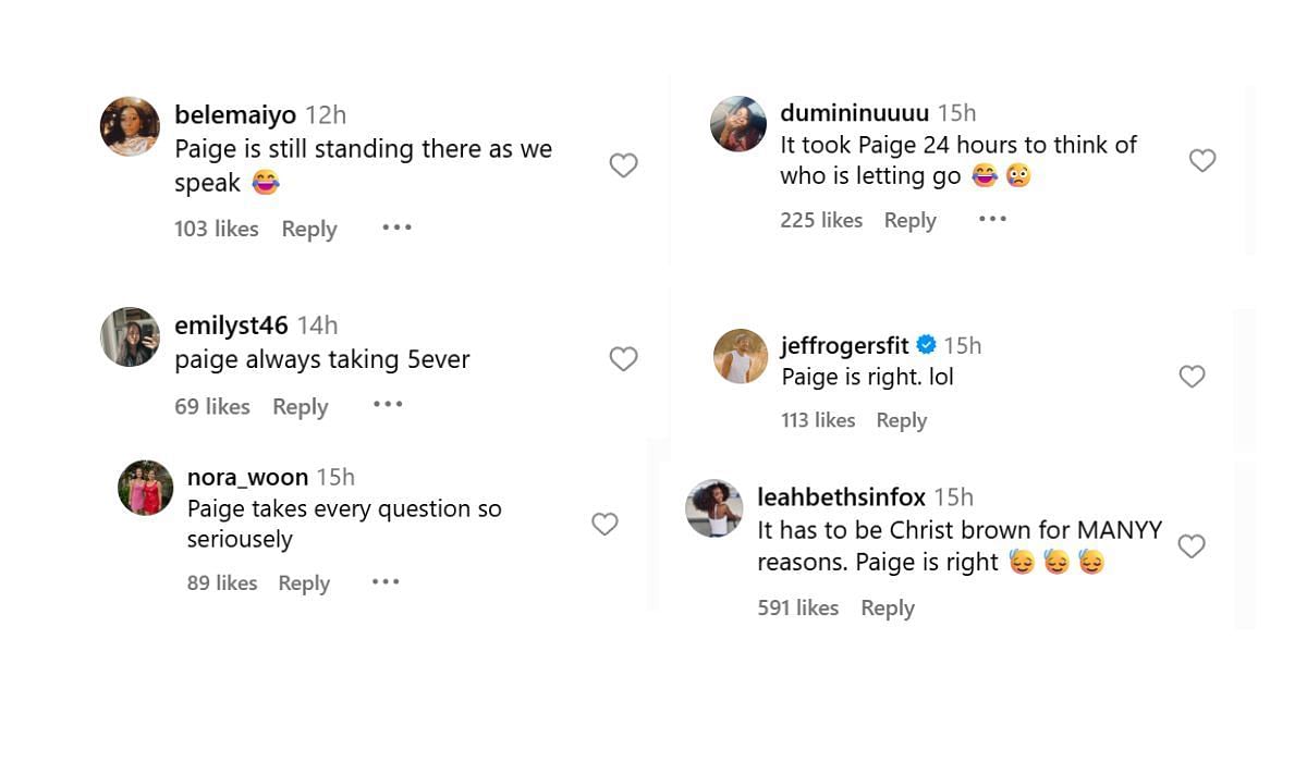 Fans react to Paige Bueckers taking part in a viral trend online (source: Instagram/WNBA)