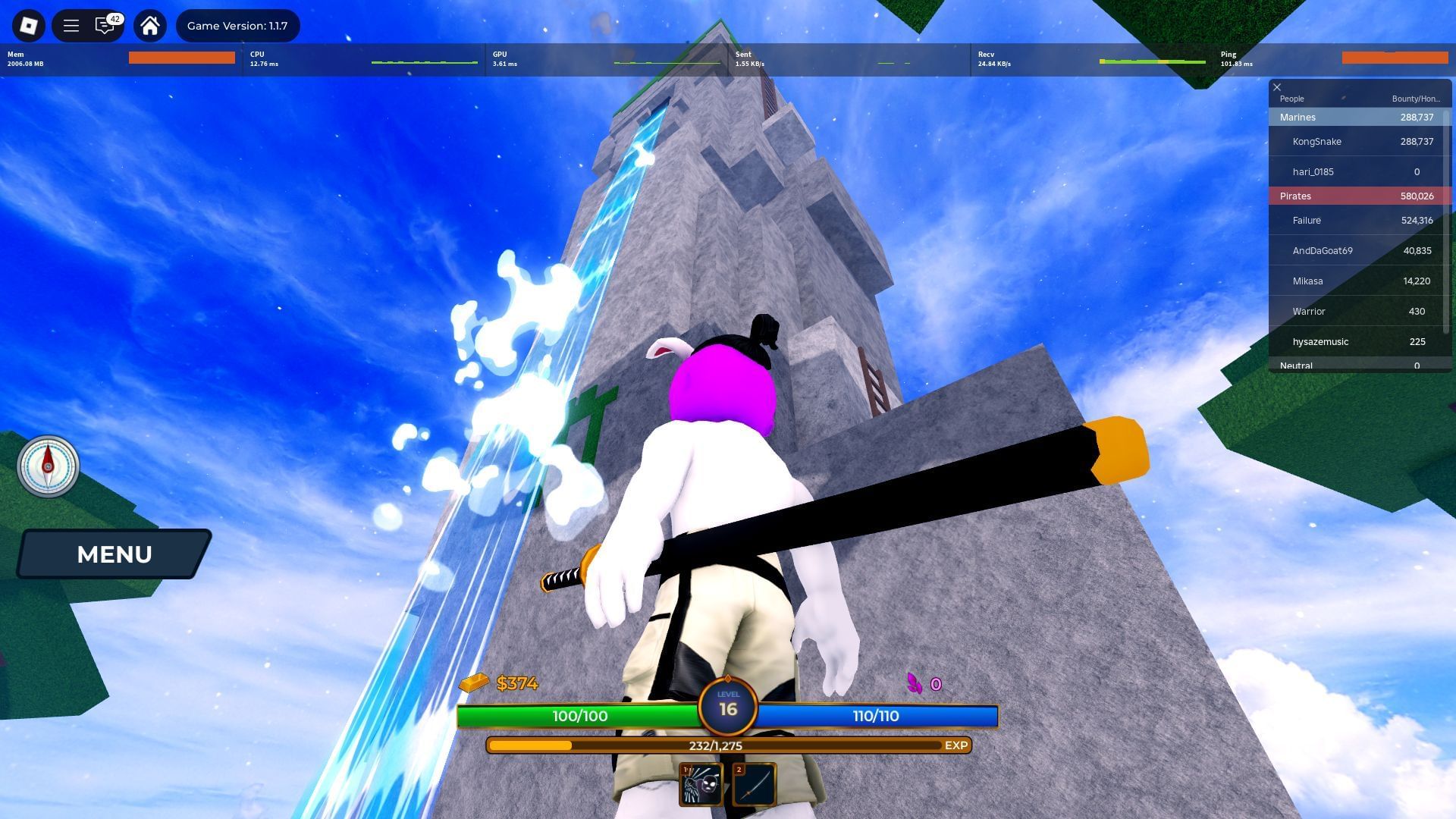 Climbing the top could be difficult (Image via Sportskeeda Gaming || Roblox)