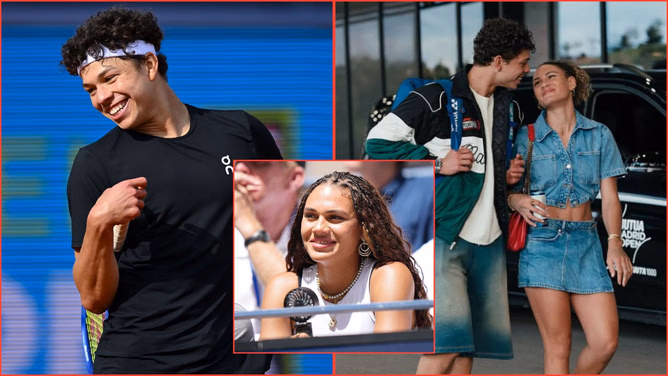 WATCH: Ben Shelton responds after girlfriend Trinity Rodman pokes fun at his serve while crashing his US Open press conference