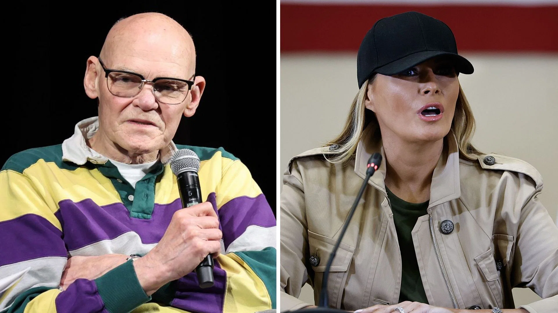 James Carville and Melania Trump (All Images via Getty)