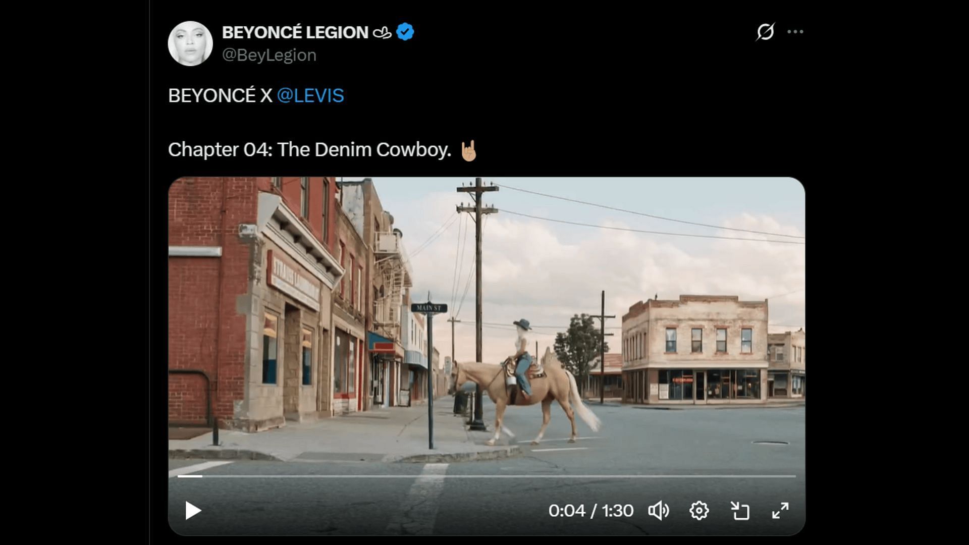 Queen Bey&#039;s latest collaboration with Levi&#039;s. (Image via X)