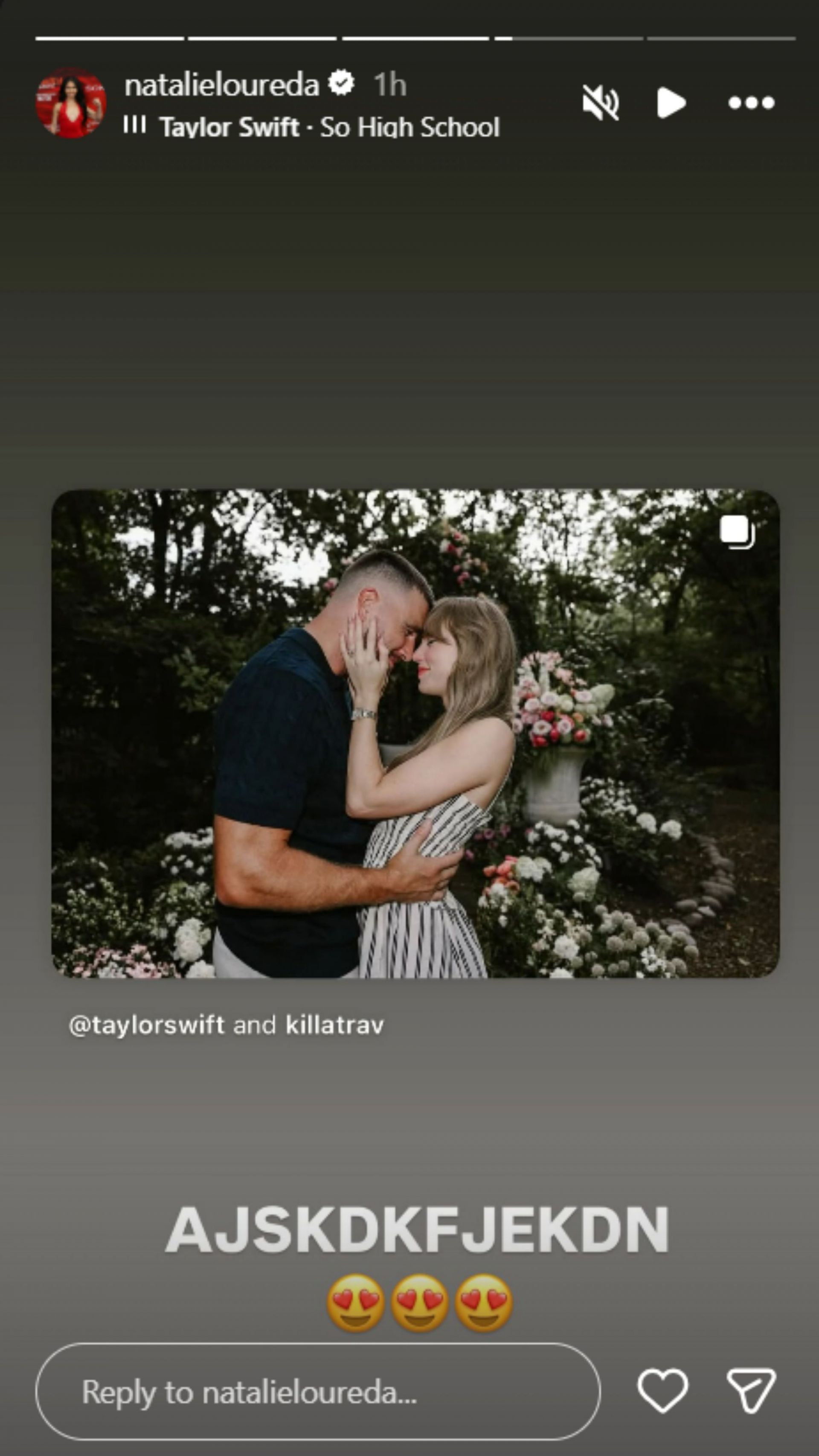 Natalie Loureda&#039;s Instagram story [Image Source: Instagram/natalieloureda]