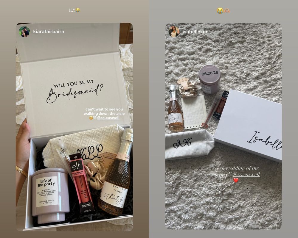 Dillon Gabriel&rsquo;s fianc&eacute;e Zo Caswell hints at wedding plans with Browns QB through bridesmaid gift hamper (IG/@zo.caswell)