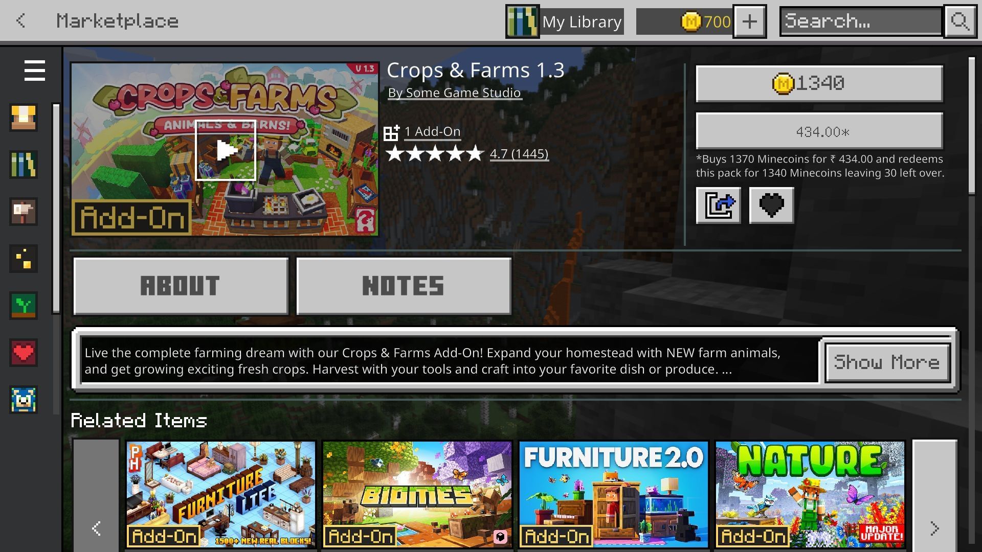 Here&#039;s how you can download and install the Minecraft Crops &amp; Farms Bedrock add-on (Image via Sportskeeda Gaming || Mojang Studios)