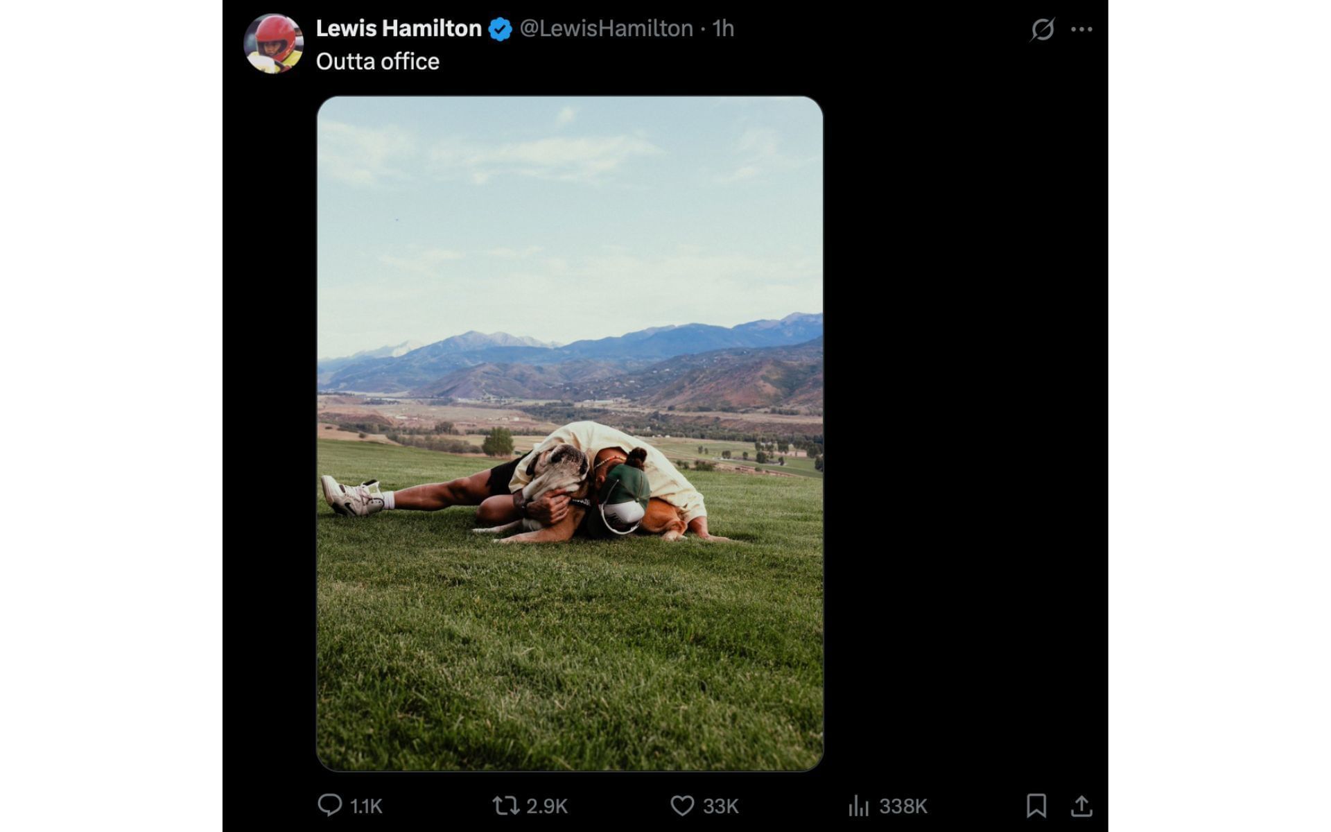 Lewis Hamilton&#039;s X post on August 15 | Source: X/@LewisHamilton