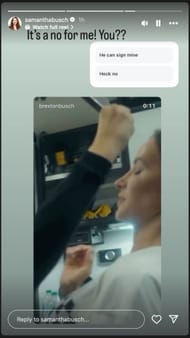 Samantha Busch's Instagram story - Source: Brexton Busch via @samanthabusch on IG