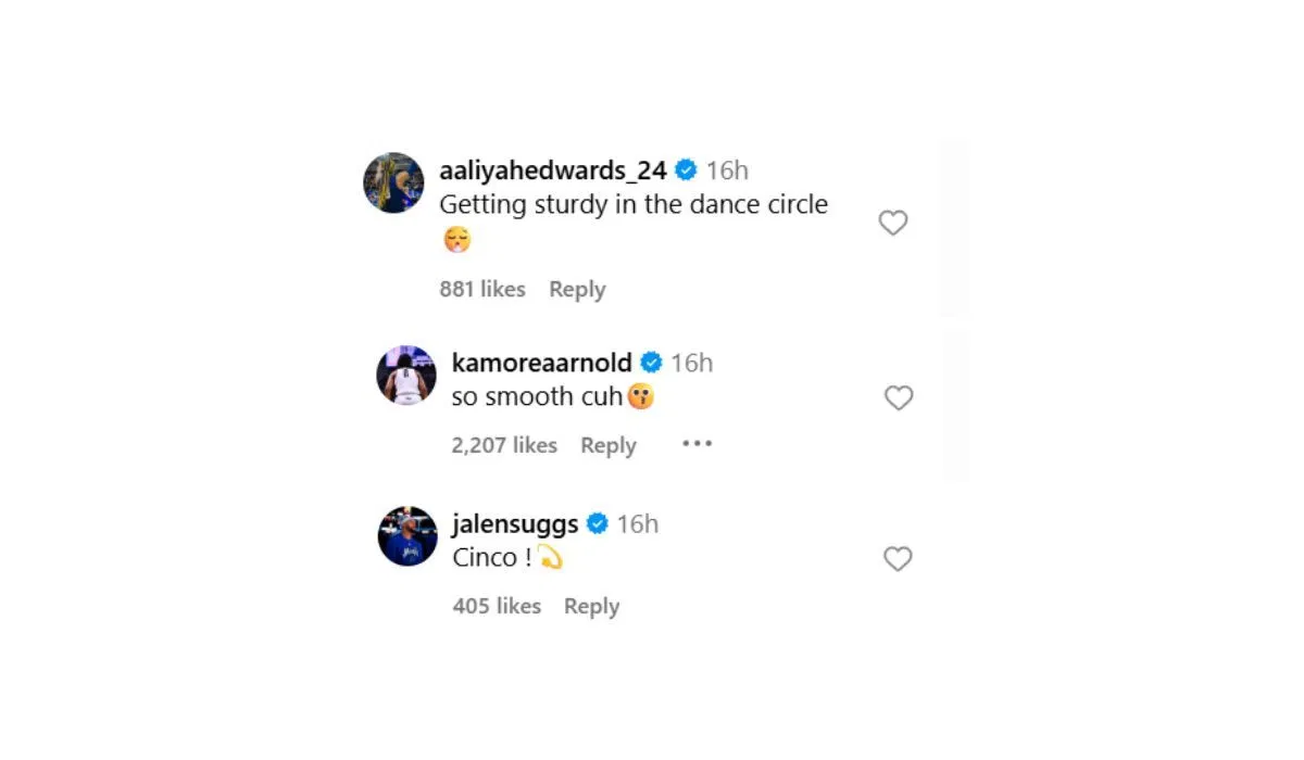 Aaliyah Edwards, Kamorea Arnold Adn Jalen Suggs Bueckers Post (Fonte: Instagram/Paige Bueckers)