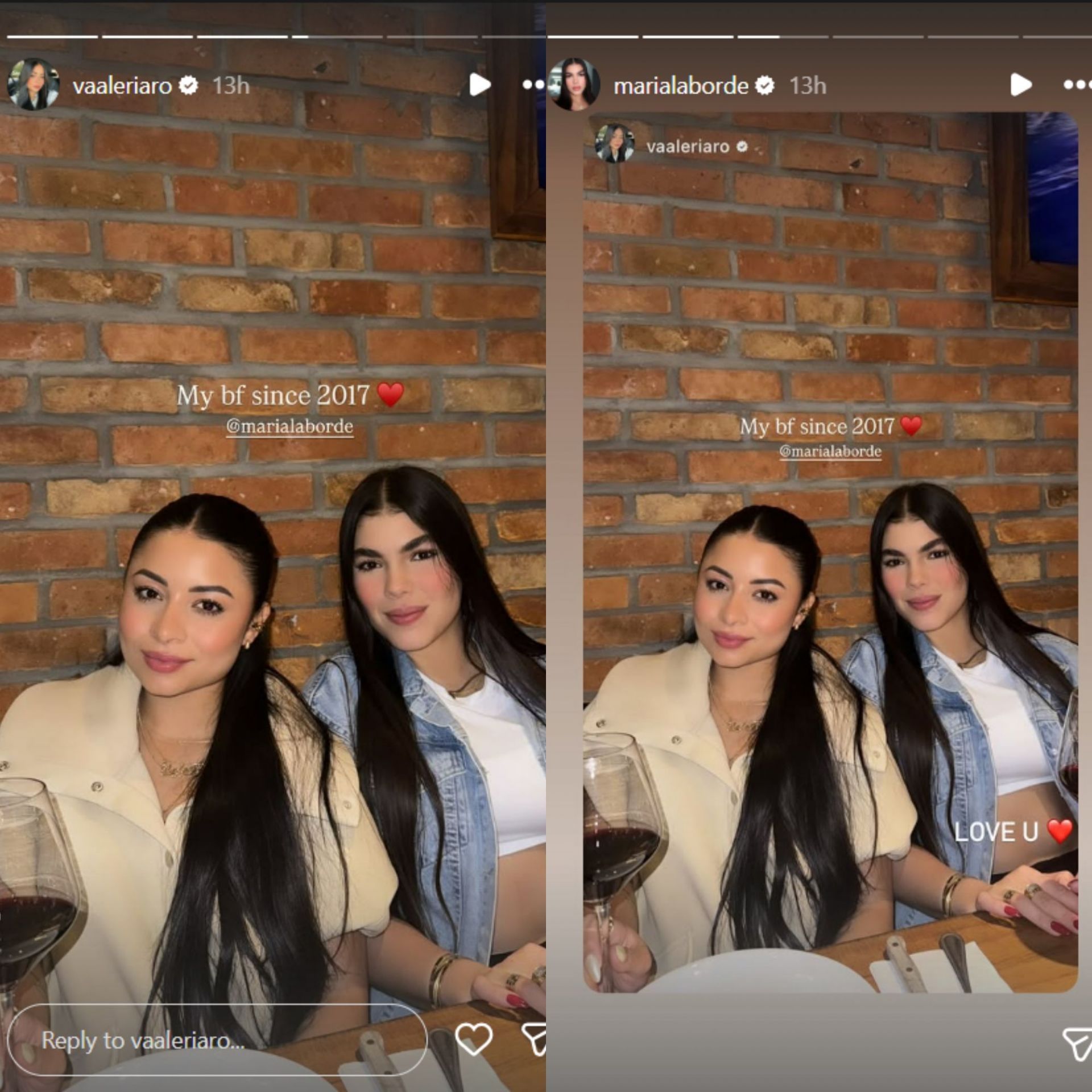 IG stories of Maria Laborde and Valeria Rojas [Source: Instagram/marialaborde, vaaleriaro]
