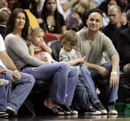 Former women's tennis star Steffi Graf and her husband, men's tennis star Andre Agassi, and their children watch the Sacramento Kings take on the Miami Heat on January 22, 2006 at the American Airlines Arena in Miami, Florida. - Source: Getty