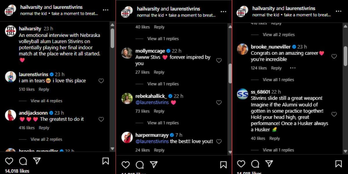 Screenshot of the Instagram post&#039;s comment section.
