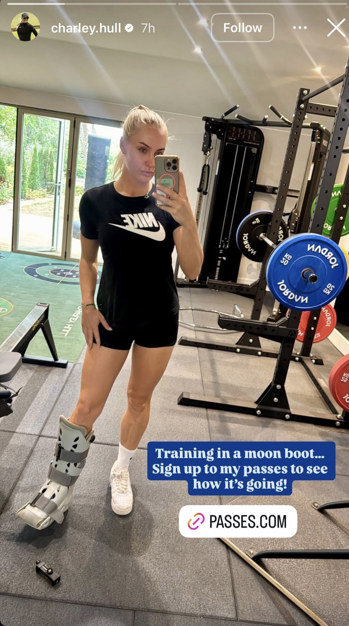Image taken via Hull&rsquo;s Instagram Story _ Source: Instagram/@charley.hull