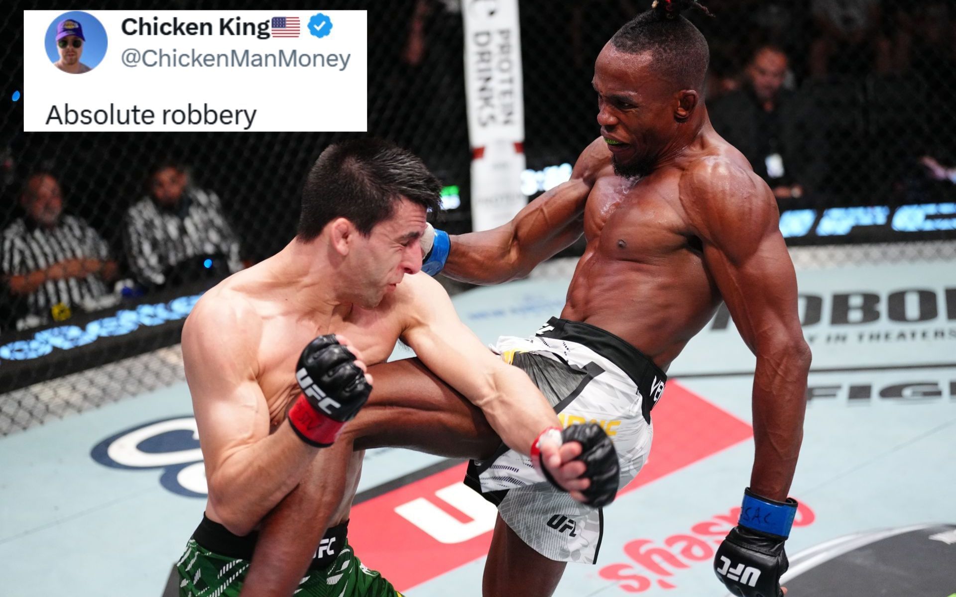 Steve Erceg (left) defeats Ode Osbourne (right) at UFC Vegas 109. [Images courtesy: Getty Images]