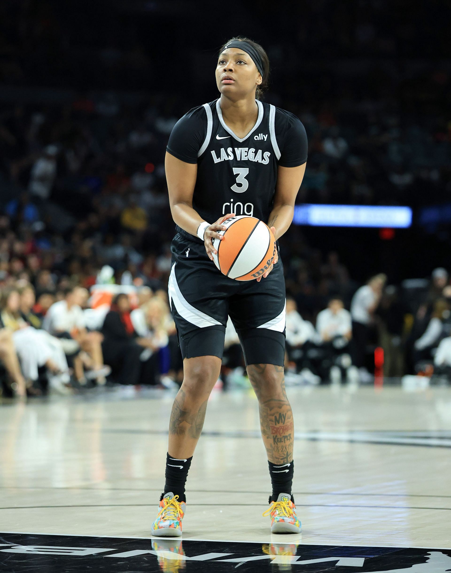 NaLyssa Smith wears No. 3 for the Las Vegas Aces - Source: Getty