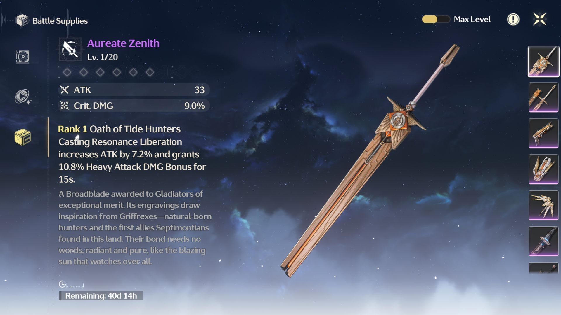 The new battlepass broadblade (Image via Kuro Games)