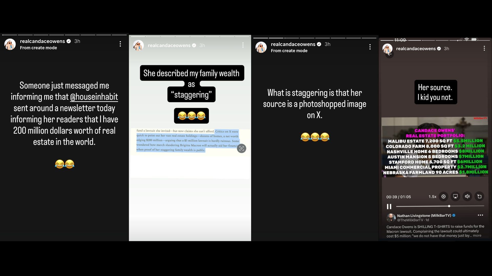 Candace Owens slams Jessica Reed Kraus on Instagram (Image via Instagram/@realcandaceowens)