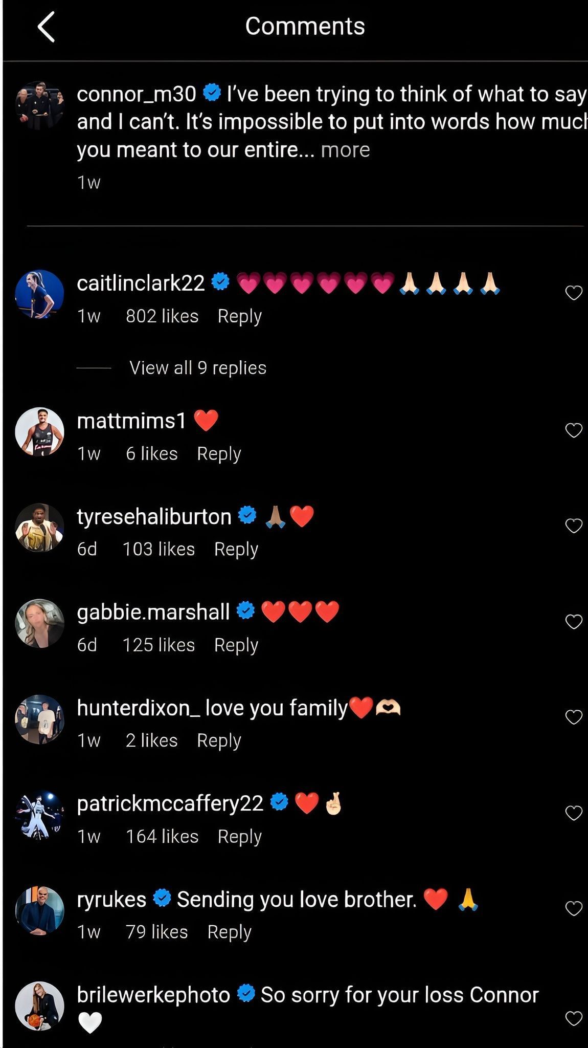 Caitlin Clark&#039;s comments on the post