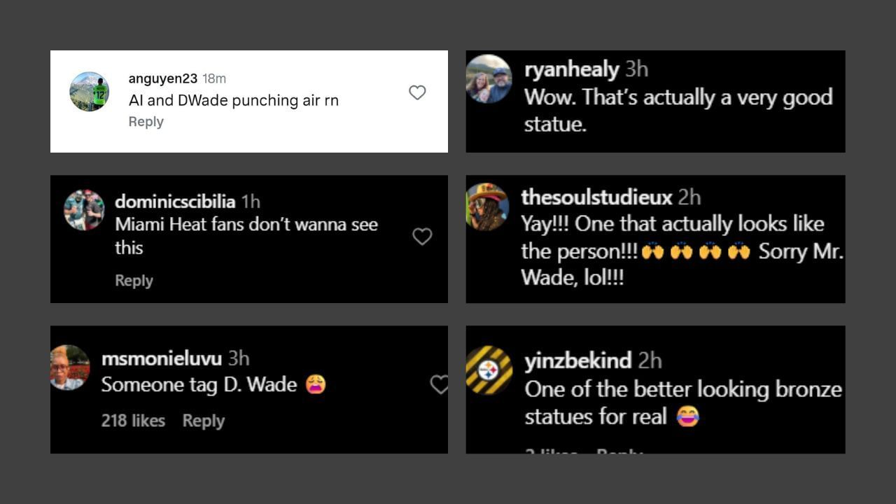 Fans comment on Sue Bird&#039;s statue. (Credits: @WNBA/Instagram)