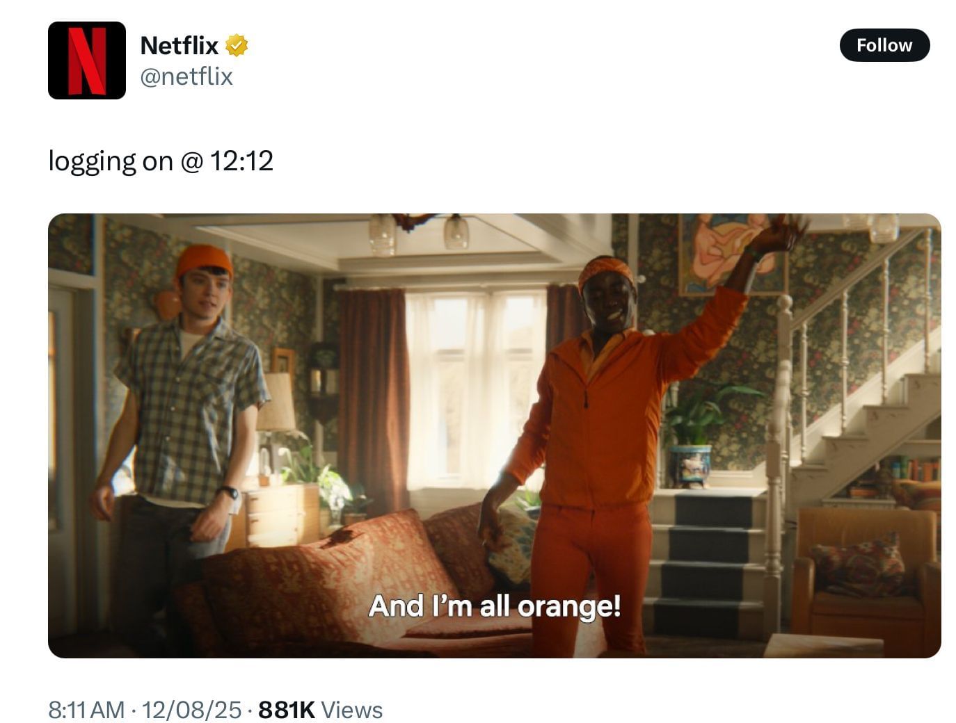 Netflix&#039;s new post for Swift&#039;s album (Image via @netflix/X)