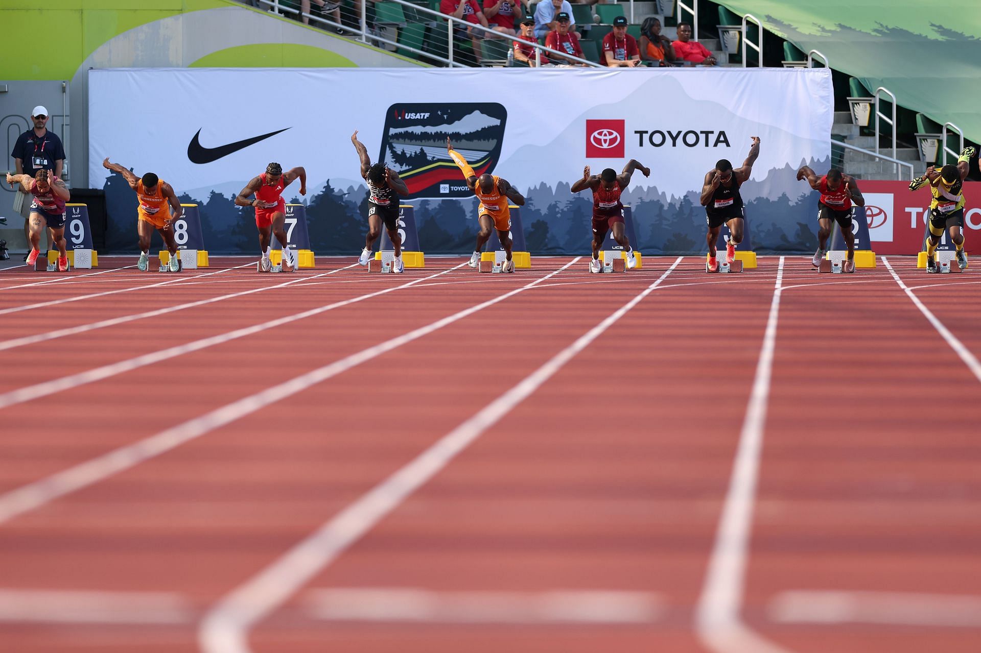 Maurice Gleaton alongside his fellow high schoolers at the 2025 USATF Outdoor Championships - (Source: Getty)