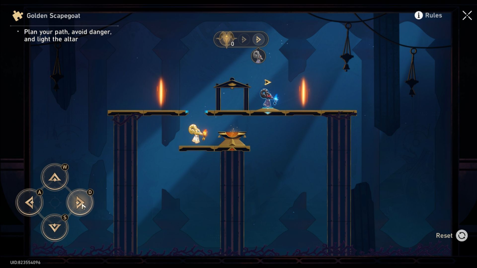 The first puzzle&#039;s solution (Image via Sportskeeda Gaming // HoYoverse)