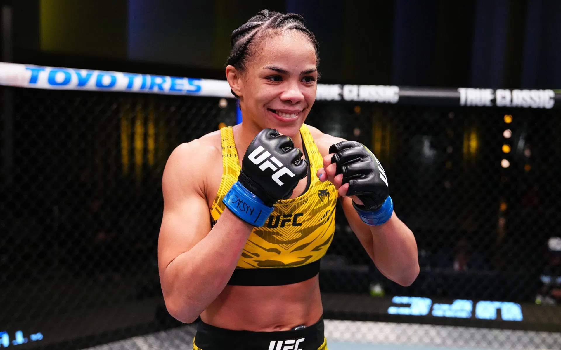 Dione Barbosa returns to action at UFC 319. [Image courtesy: Getty]