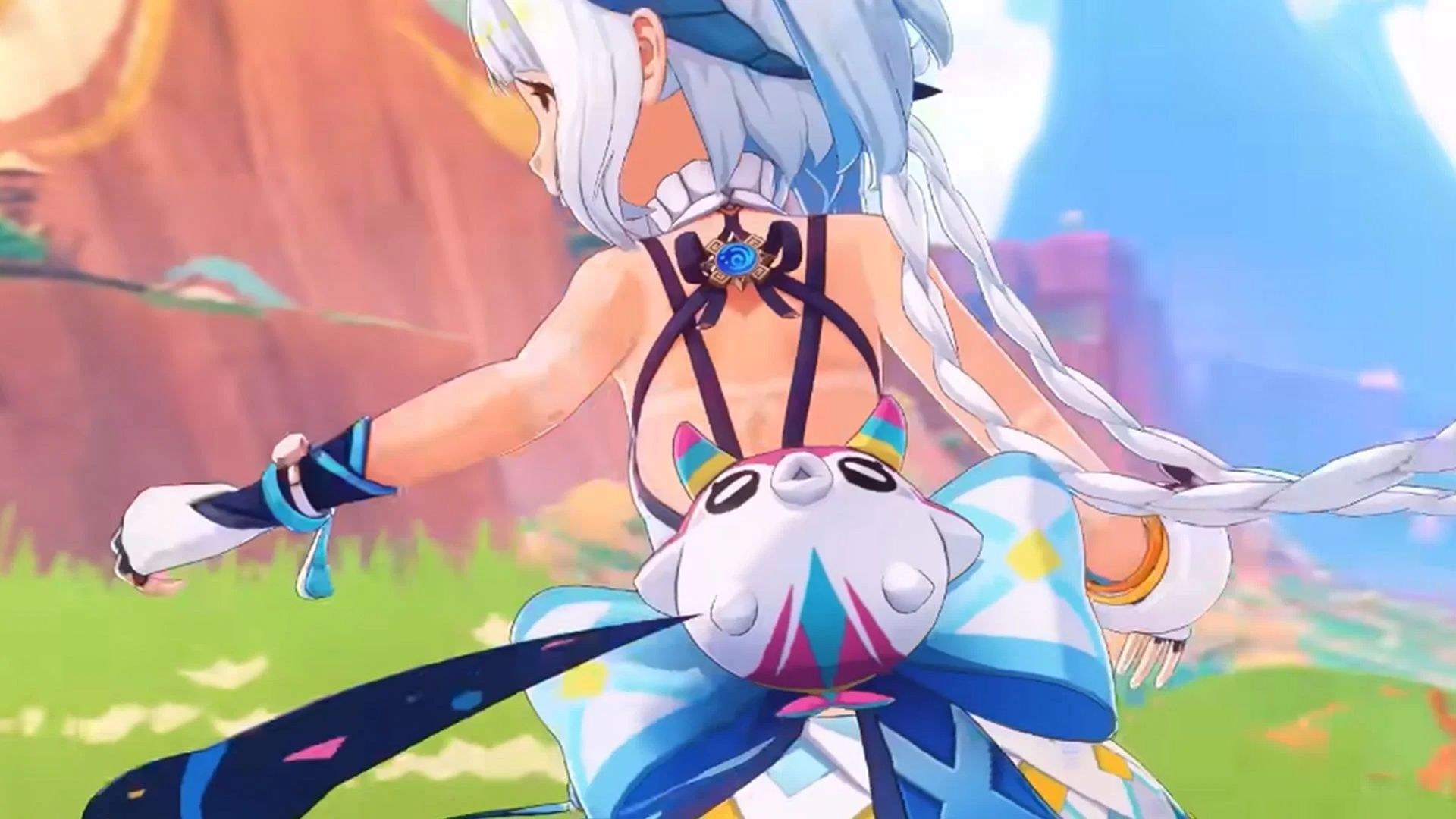 Her Hydro Vision is located at the back of her neck (Image via HoYoverse)