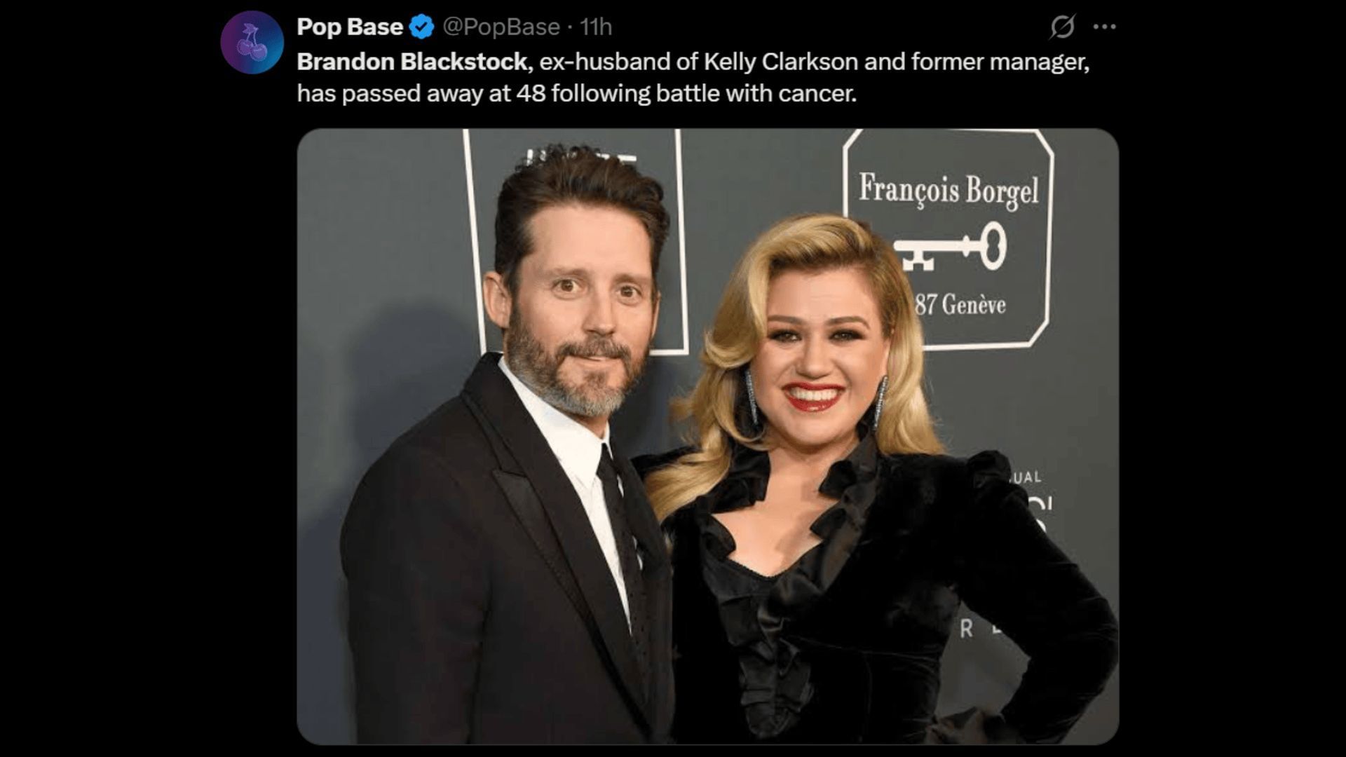 Kelly Clarkson&#039;s ex-husband passed away at the age of 48. (Image via X)