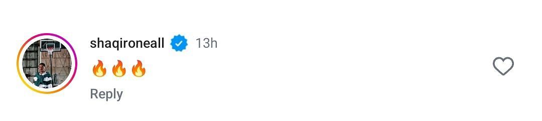 Shaqir&#039;s IG comment