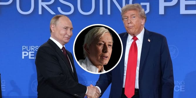 Martina Navratilova calls Donald Trump "a beaten man" as US President walks away from questions after fruitless Vladimir Putin meeting